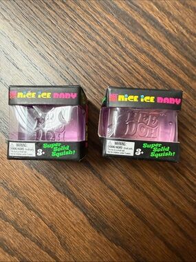 Needoh Nice Ice Baby Purple 1.25 Mini Squish Cube NEW IN BOX